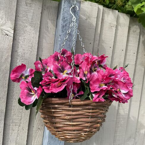 Artificial ​Pansy Flowers - Fake Plants for Outdoor ​or​ Indoor Use - Faux Flower Decorations ​with Fade Resistant Colour - POTS NOT Included (5 Pack - Purple) in Saudi Arabia