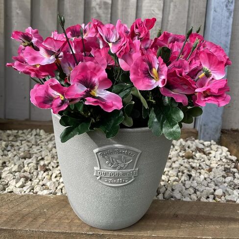 Artificial ​Pansy Flowers - Fake Plants for Outdoor ​or​ Indoor Use - Faux Flower Decorations ​with Fade Resistant Colour - POTS NOT Included (5 Pack - Purple) in Saudi Arabia