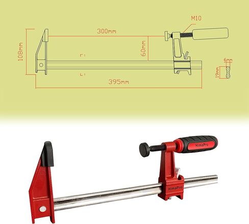 HimaPro 12 Inch Bar Clamp Set, 4 Pack 600 lbs Load Limit Medium Duty Quick Release Steel F Clamp, Ideal for Woodworking, Metalworking, and DIY Projects in Saudi Arabia