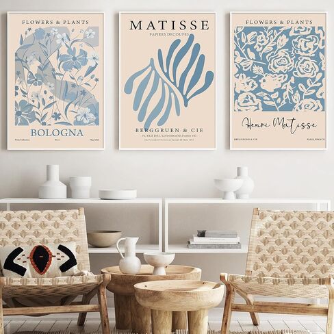 Matisse Aesthetic Art Blue Aesthetic Paintings Matisse Blue Poster Aesthetic Flower Prints Abstract Matisse Wall Art Blue Preppy Posters Preppy Flower Pictures Henri Matisse Art Print 16x24in No Frame in Kuwait