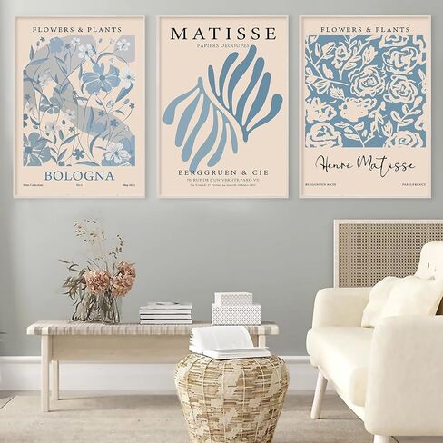 Matisse Aesthetic Art Blue Aesthetic Paintings Matisse Blue Poster Aesthetic Flower Prints Abstract Matisse Wall Art Blue Preppy Posters Preppy Flower Pictures Henri Matisse Art Print 16x24in No Frame in Kuwait
