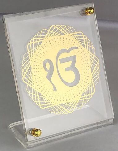 shree kreations Gold Plated Tree of Life Gurunanak Ji's Frames Showpiece on Acrylic Stand for Car Dashboard, Home, Office Table in Saudi Arabia