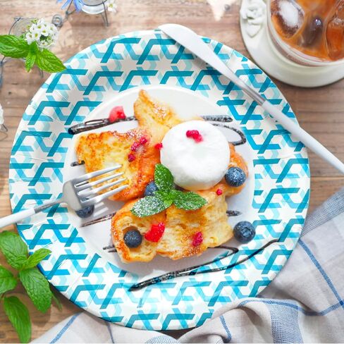 Blue Paper Plates 10 Inch - Pack of 150, Microwave-Safe, Cut Resistant, Soak-Proof, Sturdy Disposable Plates For Everyday Breakfast, Lunch, & Dinner Meals. in Saudi Arabia