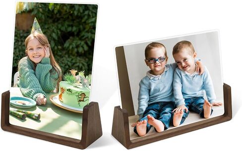 8x10 Picture Frame, 8x10 Wood Frames 2 Packs, 8 by 10 Tabletop Photo Frame with Acrylic Board Wooden Base Set of 2, Vertical Horizontal in Saudi Arabia