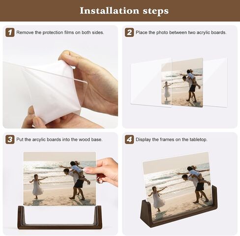 8x10 Picture Frame, 8x10 Wood Frames 2 Packs, 8 by 10 Tabletop Photo Frame with Acrylic Board Wooden Base Set of 2, Vertical Horizontal in Saudi Arabia