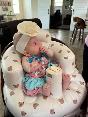 مقعد أطفال قابل للنفخ للأطفال من عمر 3 إلى 36 شهرًا، مضخة هواء مدمجة، مقعد لدعم الطفل في الصيف، كرسي للأطفال الصغار للجلوس، كرسي استحمام للأطفال على الأرض (الدب) in Kuwait