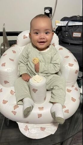 مقعد أطفال قابل للنفخ للأطفال من عمر 3 إلى 36 شهرًا، مضخة هواء مدمجة، مقعد لدعم الطفل في الصيف، كرسي للأطفال الصغار للجلوس، كرسي استحمام للأطفال على الأرض (الدب) in Kuwait