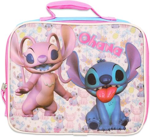 حقيبة ظهر Stitch and Angel مع مجموعة صندوق الغداء - مجموعة من حقيبة الظهر Stitch and Angel وصندوق الغداء والمزيد | ليلو وستيتش اللوازم المدرسية للأطفال والفتيات in Saudi Arabia