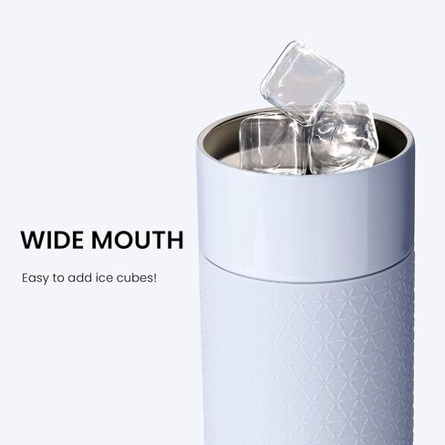 زجاجة بهلوان من الفولاذ المقاوم للصدأ مع غطاء وقش، كوب قهوة سعة 20 أونصة مع غطاء من السيليكون للمنزل والمكتب وحفلات الهدايا المدرسية (أزرق سماوي) in Kuwait