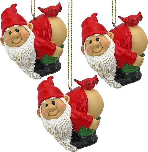 Design Toscano Christmas Ornament - Garden Gnomes Figurine - Loonie Moonie Gnome Set - Naughty Gnomes - Mooning Gnomes Statues - Christmas Decorations in Saudi Arabia