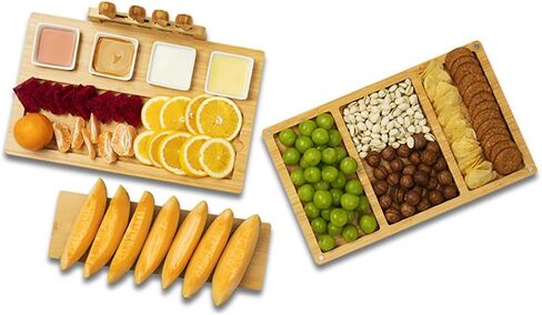 Charcuterie Boards Set Bamboo Cheese Board Unique Mothers Day Gifts for Mom House Warming Gifts New Home, Wedding Gifts for Couple, Bridal Shower Gift in Saudi Arabia