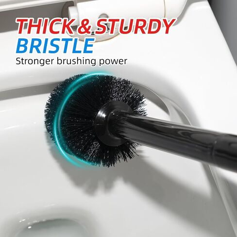 Toilet Plunger and Brush Set, Heavy Duty Toilet Brush Plunger Combo for Bathroom Cleaning, Extended Handle Plunger, Toilet Bowl Brush and Plunger Set for Deeply Cleaning, Black, 1 Set in Saudi Arabia