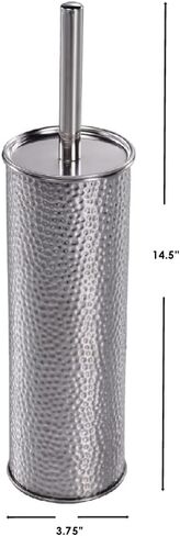 مجموعة فرش المرحاض هوم بيزكس باللون الفضي المطروق، 2 قطعة، من الفولاذ المقاوم للصدأ in Kuwait