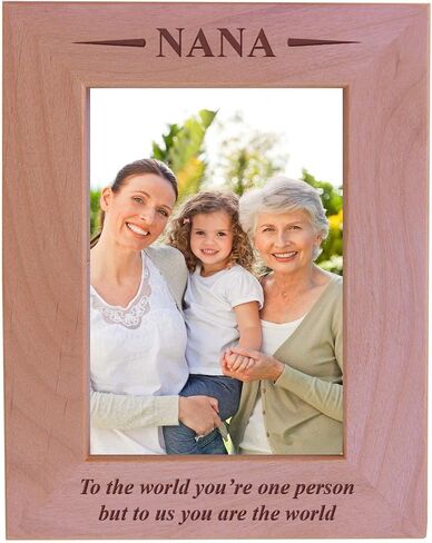 CustomGiftsNow Nana - بالنسبة للعالم، أنت شخص واحد ولكن بالنسبة لنا أنت العالم - إطار صورة خشبي منقوش (عمودي 4 × 6) in Kuwait