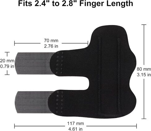 supregear Finger Splint Support, 2 Pack Adjustable Reusable Trigger Finger Splint Finger Brace with Removable Aluminum Bar for Index/Middle/Ring/Pinky Finger (Black) in Kuwait
