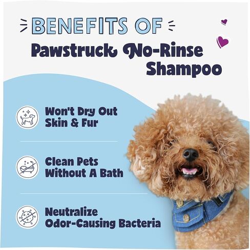Pawstruck Natural No-Rinse Dry Shampoo for Dogs, Puppies, & Other Pets, Citrus & Rosemary - Waterless Deodorizing Spray Made in USA to Freshen & Remove Odors - 16 fl oz - Packaging May Vary in Kuwait
