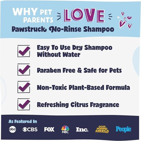 Pawstruck Natural No-Rinse Dry Shampoo for Dogs, Puppies, & Other Pets, Citrus & Rosemary - Waterless Deodorizing Spray Made in USA to Freshen & Remove Odors - 16 fl oz - Packaging May Vary in Kuwait