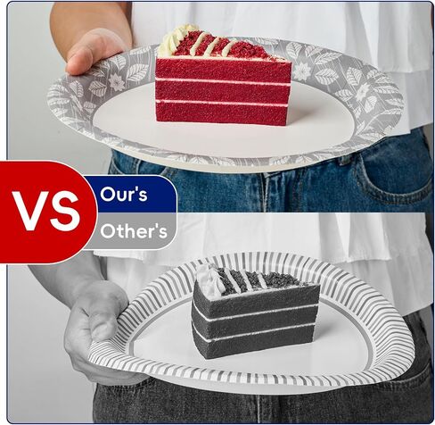 JOLLY CHEF 7 inch Disposable Paper Plates 150 Pack Heavy Duty Printed Dessert Plates for Everyday Use, Soak Proof, Cut Proof in Saudi Arabia