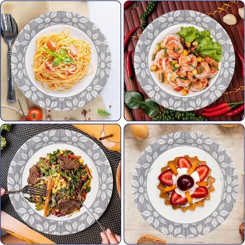JOLLY CHEF 7 inch Disposable Paper Plates 150 Pack Heavy Duty Printed Dessert Plates for Everyday Use, Soak Proof, Cut Proof in Saudi Arabia