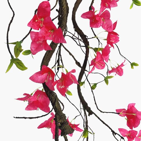 70 Inches Bougainvillea Tree Vines Artificial Flowers Rattan Branches with Silk Bougainvillea Long Trunk Hanging Liana for Home Wedding Garden Wall Background Decor (Bougainvillea Vine - Pack of 2) in Saudi Arabia