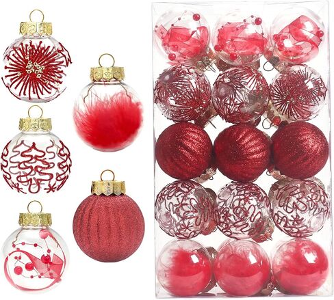 30ct Christmas Ball Ornaments, 60mm/2.36 Inch Shatterproof Christmas Tree Decoration Xmas Plastic Baubles Ornaments Decorative Hanging Ornaments for Holiday Wedding Party Decorstions (Champaign Gold) in Saudi Arabia