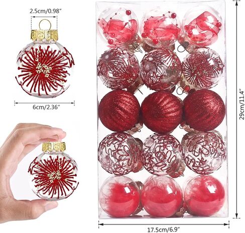 30ct Christmas Ball Ornaments, 60mm/2.36 Inch Shatterproof Christmas Tree Decoration Xmas Plastic Baubles Ornaments Decorative Hanging Ornaments for Holiday Wedding Party Decorstions (Champaign Gold) in Saudi Arabia