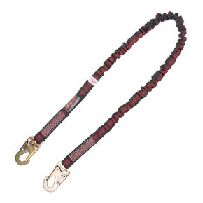 UFL204111 Internal Design Shock Absorbing Lanyard with Snap Hook and Rebar Hook, ANSI Compliant, 6-Ft, Black/Red