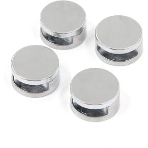MY MIRONEY Zinc Alloy Mirror Clips 4Pcs Floating Glass Clip Clamps Holder Round Shape Wall-Mounted Mirrors Bracket Bathroom Mirrors Supporting Sheet for 0.12"-0.2" Thick Mirror