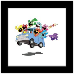 Trends International Gallery Pops Poppy Playtime: الفصل 3 - لوحة فنية جدارية من الرسوم المتحركة Joyride، إصدار بإطار أسود، 12 بوصة × 12 بوصة لوحة فنية جدارية من معرض Pops
