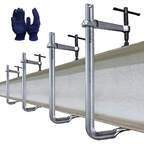4-Pack Heavy Duty 12"(300x120mm) F-Clamp w/ 4-3/4" Throat Depth, Bar Size 1"x15/32", 1400LB Clamping Force, Drop Forged Steel Bar Clamps for Wood, Metal, Pipe, Welding and DIY Projects
