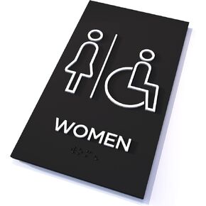 Kubik Letters Family Restroom Sign, Grade 2 Braille Tactile Sign, Modern Door Sign for Family Restroom with Strong Double Sided Tape