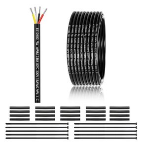 22 Gauge 4 Conductor Electrical Wire 25FT, UL 2464 22 AWG 4 Wire Cable Tinned Copper PVC Stranded 22/4 Core Wire for LED Lighting, Outdoor Low Voltage Extension Cable, Automotive etc.