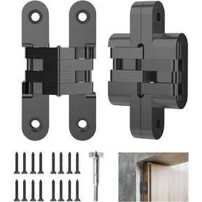 Invisible Door Hinge, Concealed Hinges for Cabinet Doors and DIY Box Zinc Alloy Furniture Hinges and Table Hinge 180 Degree Hinge (2, 0.63"-2.76")