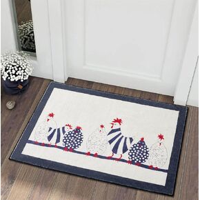 Estmy Washable Chicken Kitchen Runner Rug, 2x5 Low Pile Shag Stain Resistant Country Vintage Kitchen Carpet Runner Rug Non-Slip, Cute Rooster Cabin Farmhouse Entryway Runner Rugs Laundry Room Rugs
