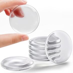 Strongest Door Stoppers for Wall, 6Pcs of 2" Door Knob Wall Protector, Round Wall Protectors from Door Knobs, Clear Rubber Door Stop for Door Handle, Shower Door, Self Adhesive Silicone