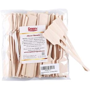 Gmark Green Product 6.25 Inch Wood Kayak Paddle Shape Sticks, Wood Stirrer for Honey, 100/Bag GM1035