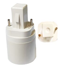 E-Simpo 2pcs 2-Pin GY24d (NOT 4P,NOT G24d) to E26/E27 Lamp Base Adapter CFL PL Lamp Base to LED E26 Light Socket Adapter 21.8mm 2P in Cross (GY24d to E26: Bottom Left/Upper Right)
