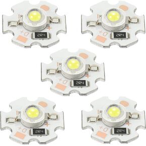 MECCANIXITY COB LED Light Chip Bead 3W 280lm 6000-6500K 20mm 5VDC Energy Saving Bulb for Spotlight Floodlight Replacement White 5Pcs