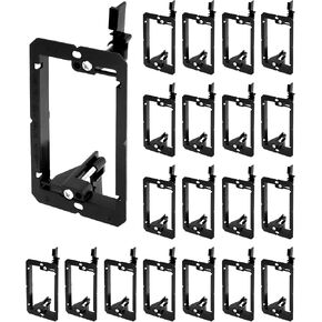 QWORK Low Voltage Mounting Bracket, 20 Pack 1 Gang Single Gang Drywall Mounting Wall Plate Bracket for Telephone Wires, Network Cables