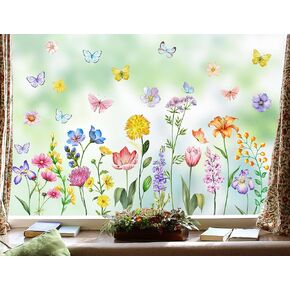 9 Sheets Ocean Theme Window Clings Sea Life Under The Sea Window Stickers Jellyfish Sea Turtle Seaweed Double-Sided Window Decals Reusable Static Cling Stickers for Kids Nursery Party Supplies