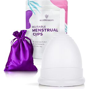 Ecoblossom Complete Menstrual Cup Kit - Small & Large Reusable Period Cups, Silicone Sterilizer Holder, Cleansing Wash, Water-Based Lube, and Easy-Insert Disc Applicator - All Inclusive Set