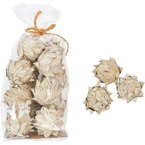 Creative Co-Op DF2245 4" L Natural Root in Bag, Bleached (Contains Approximately 80 Pieces) Dried Cauliflower, White