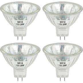 MR16 Halogen Bulb 12V 20W GU5.3 Bi-Pin Base， 2800K Warm White Dimmable, for Desk Lamp, Track Light(Pack of v4)