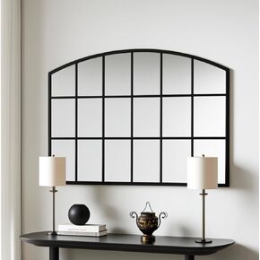 sawsile Window Pane Grid Mirror,Full Length Mirror 70"x 35",Black Rectangular Windowpane Wall Mirror,Floor Mirror Art Pane Mirror Wall Decor for Bedroom, Living Room, Entryway