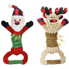 Vehomy Christmas Dog Toy Dog Squeaky Toy for Aggressive Chewers Christmas Dog Elk Toy Pet Dog Tug of War Toys Pet Interactive Dog Toy for Small Medium Large Dogs Elk