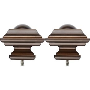 KAMANINA Square Replacement Finials for 1 and 7/8 Inch Black Curtain rods, M6 Screw Rod Finials, Set of 2 in Kuwait