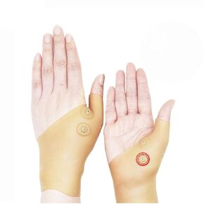 Wrist and Thumb Support (Skin) - Magnetic Therapy Silicone Gel Glove Protector for Carpal Tunnel, Hand Tendonitis, Typing, Arthritis, Osteoarthritis & Rheumatoid arthritis