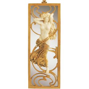 Design Toscano PD0508 Parisian Salon Art Nouveau Mirror,Single,Golden