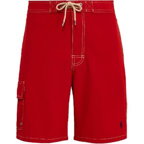 سروال سباحة من POLO RALPH LAUREN بمقاس 8.5 بوصة Kailua Classic Fit، أحمر، كبير، بدلة سباحة بولو مع مطرزة Polo Pony in Kuwait