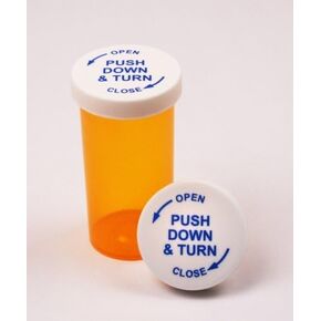Pharmacy Prescription Vials, Amber Child Resistant Medicine Bottle, 6 Dram Push Down Caps, Caps Included, Pack of 650 (Pill Container, Pharmacy Bottle, Pharmacy Container) by Sponix